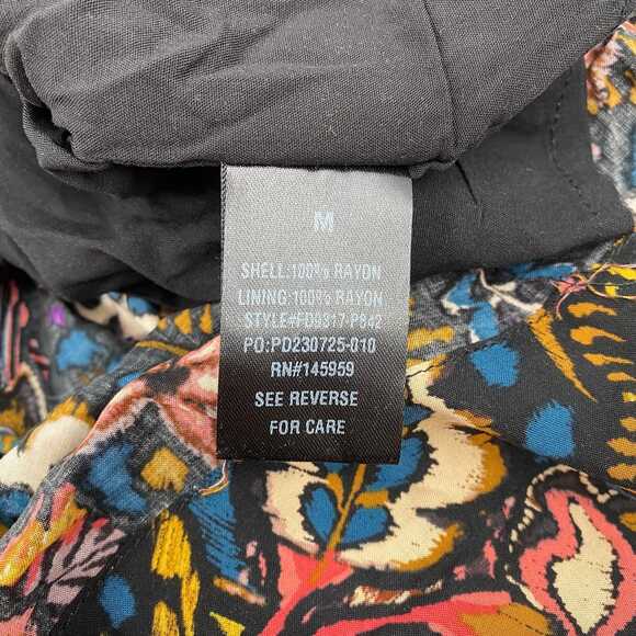 Dress Forum Black Pink Floral Tiered Midi Dress | Women M Regular - Picture 4 of 8